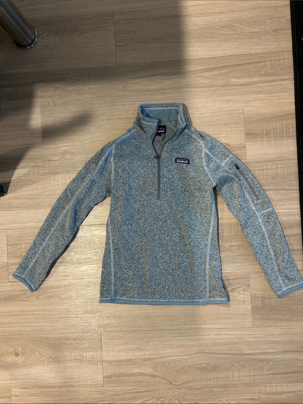 Patagonia Women's Light Blue Heathered Quarter-Zip Turtleneck Pullover